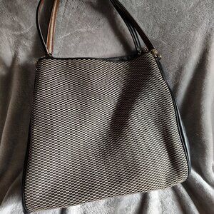 Coach Bag Phoebe Legacy Jacquard Black Milk Canvas Leather Shoulder Tote